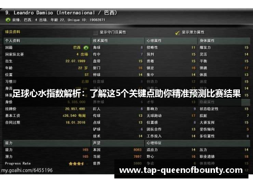 足球心水指数解析:了解这5个关键点助你精准预测比赛结果 足球心水指数解析:了解这5个关键点助你精准预测比赛结果